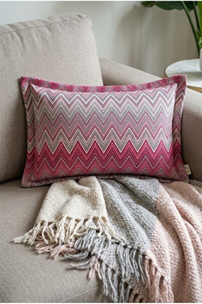 Alseko Concept 02-Husă de pernă cu model zig-zag imprimat, 43x43 cm