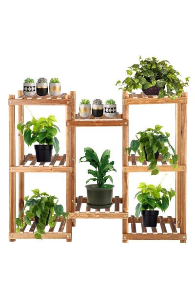 MyOfficeShop Etajeră din lemn pentru flori cu 8 rafturi, GA198, 85x70cm