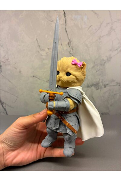 Edoka Tasarım Knight Cat /Şövalye Kedi Figür 20 CM