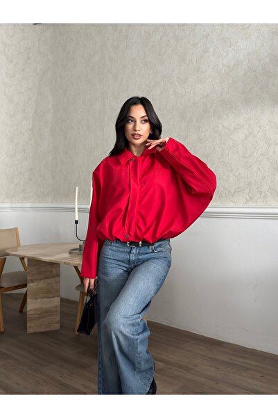 MODA DURAĞI Zr Mi̇a Zippered Jacket Red