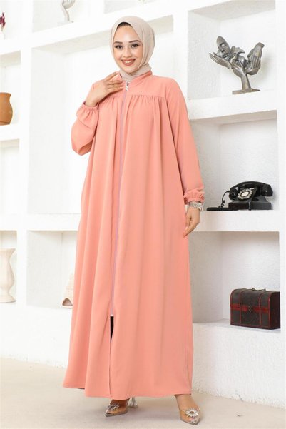 METKAR Drawstring Jessica Crepe Ferace Pudra