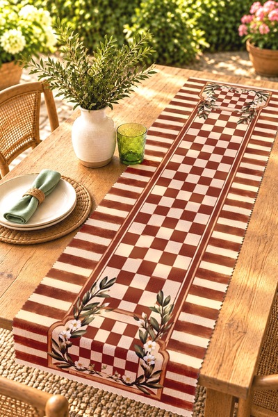 EVPANYA Cowboy Goose Patterned Runner / Tablecloth / Placemat