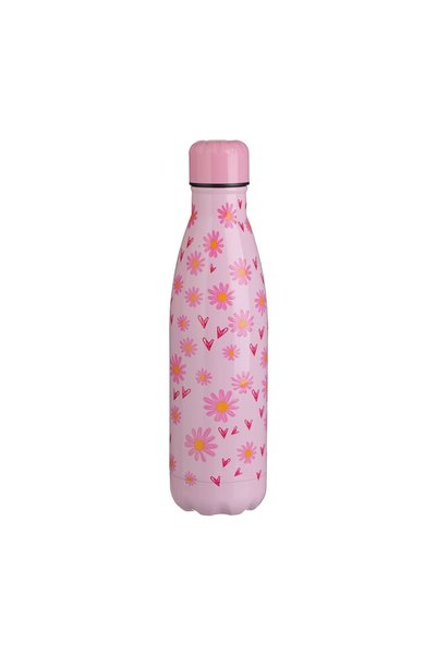 OEM Sticlă Termos din Inox Roz cu Model Floral 500 ml