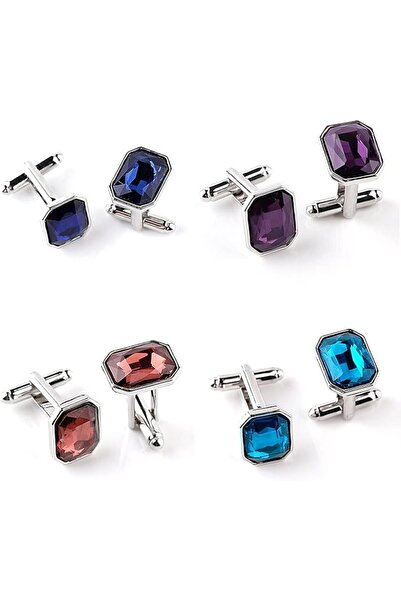 X SPRING Cufflinks Set, 4 Pairs Elegant Dress Shirt Studs for Men, Stylish Tu...