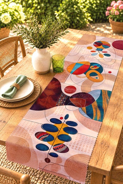 EVPANYA Bohemian African Themed Patterned Runner / Tablecloth / Placemat