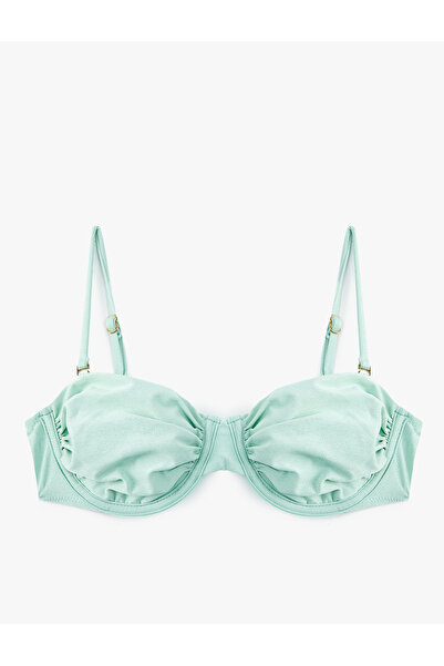 Koton Büzgülü Parıltılı Balenli Bikini Üstü Çıkarılabilir Askılı