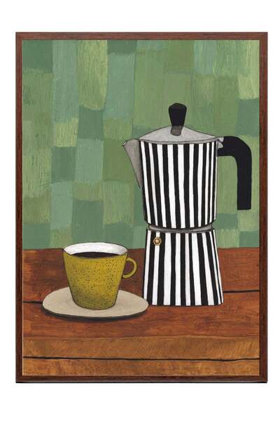 Postifull Coffee Enjoyment Poster – Brown Framed Artwork No:180231