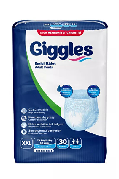 giggles Scutece-chiloți pentru adulți, 10 picături, XXL, 150-200 cm, 30 bucăți