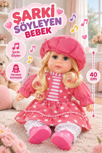Tıfıl Toys Güzel Yüzlü En İyi Arkadaşım 40 Cm Modaya Uygun Gerçekçi Detaylı Eğlenceli Oyuncak Elyaf Bebek