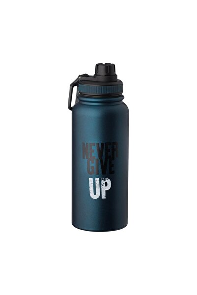 OEM Sticlă Izotermă din Inox Bleu Mat Never Give Up 950 ml, 24h Rece