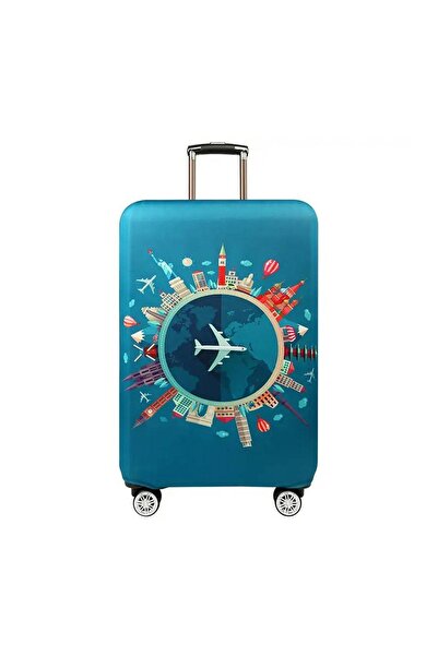 OEM Husa de Protectie Verde cu Model Avion & Diverse Monumente pentru Valiza ...