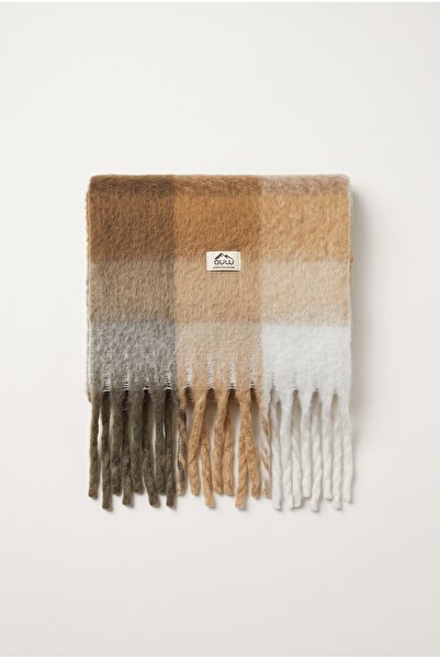 AUW Women's Plaid Multicolor Fringed Scarf - Wintimate