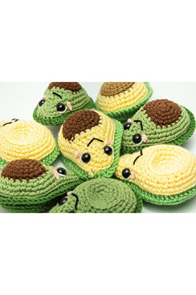 Piner Set 2 Brelocuri Crosetate Amigurumi Avocado Galben, Handmade