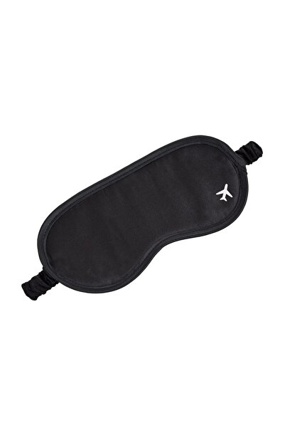 OEM Mască Somn Neagră cu Avion Argintiu, Interior Catifelat, 20cm