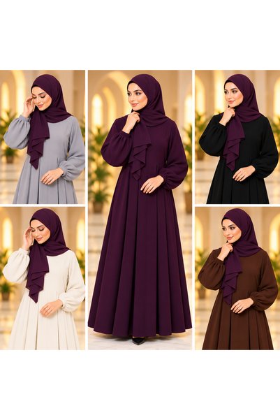 Jannat طقم شال أندى من 6 قطع، حجاب مريح للارتداء اليومي للنساء SET-2