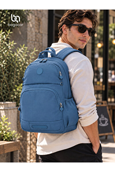 Bagacar Klinkir Fabric Lightweight Multi-Compartment Waterproof Daily School ...
