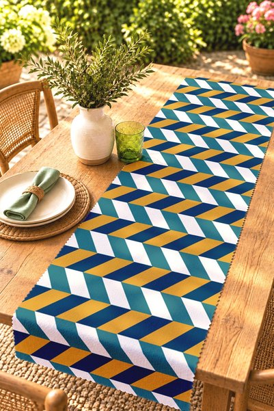 EVPANYA 80S Fashion Colors Patterned Runner/Tablecloth/Placemat