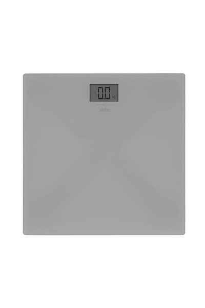 KÜÇÜK HAZİNE Sinbo Sbs-4451 Dijital - Pilli Gri Cam Banyo Baskül Terazi Tartı Lcd Ekran 180kg/100gr 26x26cm (5580