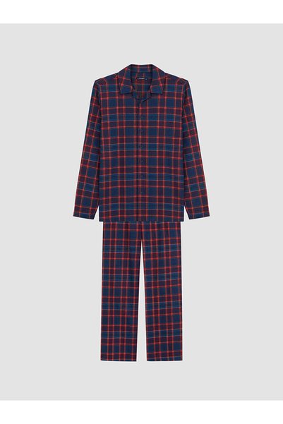 LC Waikiki Checked Embroidered Embroidered Men's Pajama Set for Style Enthusi...