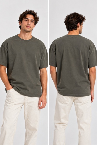 Machi Men's Oversize T-Shirt T-Shirt Casual Fit White Smoked Gray Khaki Red B...