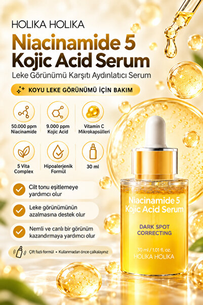 Holika Holika Niacinamide 5 Kojic Acid Serum %5 Niasinamid ve Kojik Asit İçer...