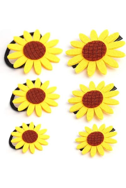 GENERAL Sunflower Headband Wreath Sunflower Crown Floral Hairclips Girls Elas...