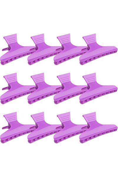 GENERAL Professional Hairdresser's Purple Butterfly Hair Clips (x12)