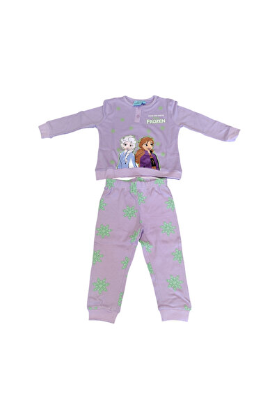 Frozen Pijamale copii, 100% bumbac, fosforescenta, violet, Happy,