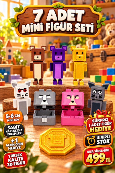 YAGLİZ Mini Figür Seti Super Bear Adventure Karakterleri 5-6 CM Oyuncak