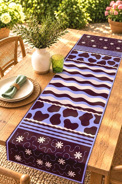 EVPANYA Matching Colors Patterned Runner/Tablecloth/Placemat