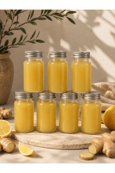 E Züccaciye 7'li Ginger Shot Şişesi-Metal Kapaklı ve Sert Plastik