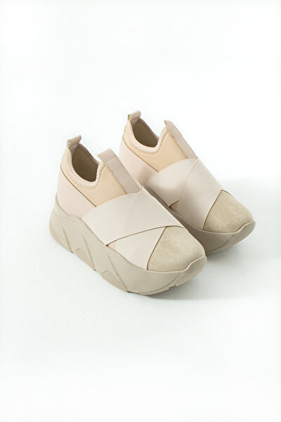 kajal ayakkabı Ljn 7526 High-Sole Cross-Strapped Casual Shoes