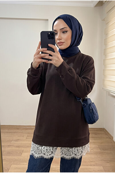 Kirazca Butik Women's Crew Neck Side Slit Tunic Modal Fabric