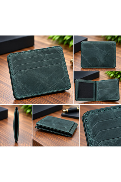 Yurtsever Genuine Leather Unisex Card Holder – Slim Design, Minimalist Multi-Compartment Card Holder Wallet