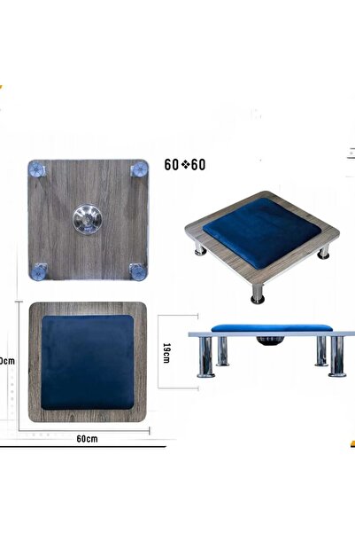 Baby Planet 60X60 cm Luxury Fabric Surface Wood Design Floor Blotto Table - M...