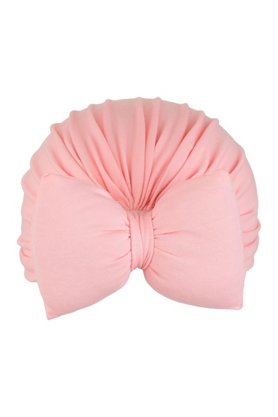 OEM Căciuliță Tip Turban Roz cu Fundiță Puffy pentru Bebeluși – Accesoriu Con...