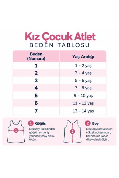 Tutku Kız Çocuk İşlemeli İp Askılı %100 Pamuklu Beyaz Atlet 6'lı