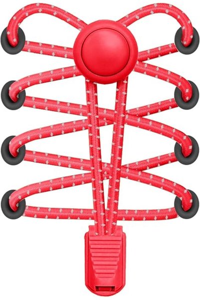 GENERAL أربطة أحذية مرنة بدون ربط - أربطة أحذية عاكسة للأطفال والكبار