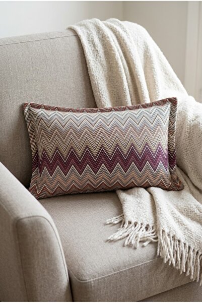 Alseko Concept 02-Husă de pernă cu model zig-zag imprimat, 43x43 cm