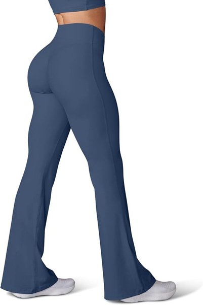 GENERAL HEGALY Women's Flare Yoga Pants - Crossover Flare Leggings Buttery So...