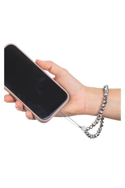 OEM Accesoriu Telefon Mobil Brățară cu Mărgele Argintii și Stras 13cm – Prind...