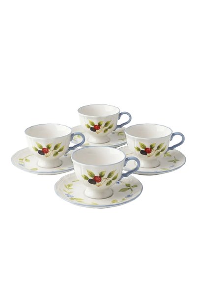 Lucky Art Bramble Bone 4-Piece Coffee Cup Set 90 ml