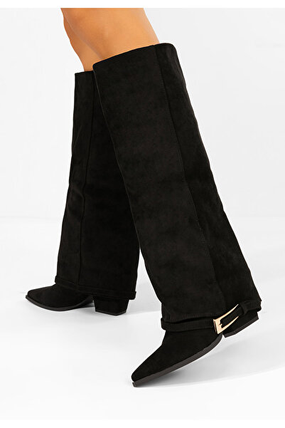 B T Shoes Black Anolia chunky heel boots