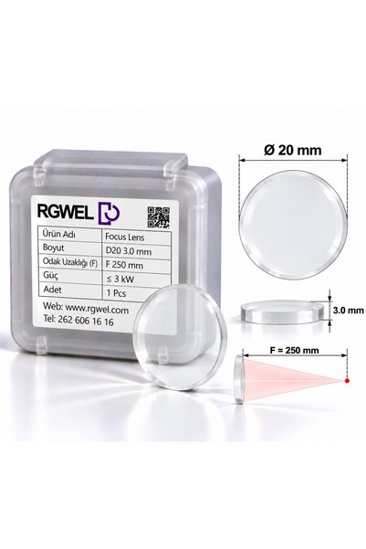 RGWEL Fiber Lazer Focus Lens D20 F250 3.0mm