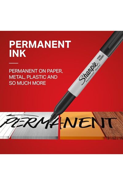 Sharpie Yayınları مجموعة أقلام شاربي الدائمة المتنوعة، تتضمن أقلام ذات رأس رفيع للغاية، ورأس إسفيني، ورأس دقيق، W