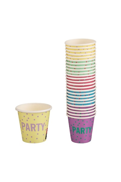 Jumbo Pahare de Carton Colorate "Party" 80 ml - 25 buc.