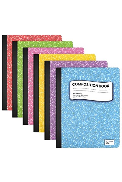 GENERAL E-CLIPS USA Wide Ruled Composition Notebook Wide Ruled Hardcover Note...