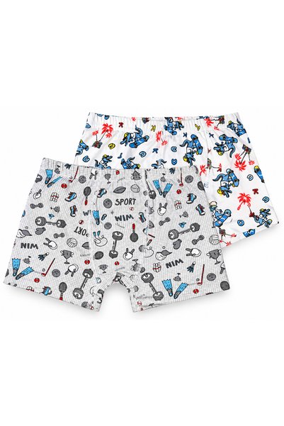 Tutku Boys' Elastane Printed Boxer Underwear with Mixed Patterns, Pack of 3 (Mixed Arrivals)