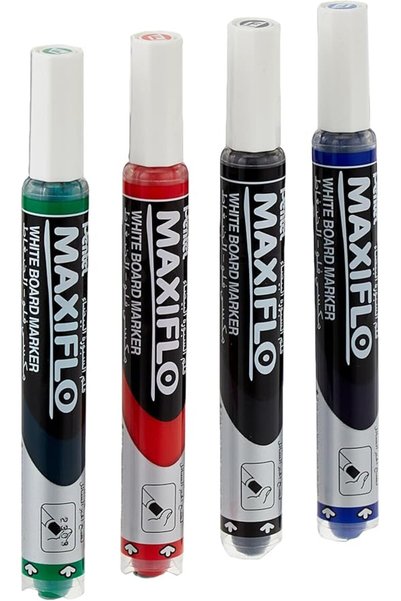 Pentel Yayınları أقلام تحديد للسبورة البيضاء من بنتل ماكسيفلو سليم ذات رأس إز...