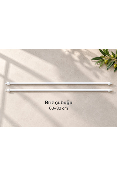 Genel Markalar 60 - 80 Cm Ayarlanabilir Briz Çubuğu 2 Adet Alüminyum Perde Bo...